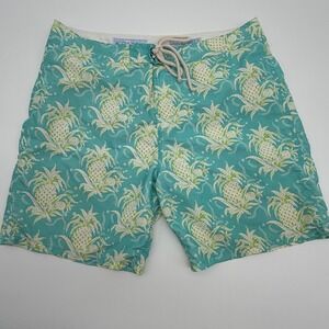 Strong Boalt Palm Beach Mens Pineapple Board Shorts Teal Size 36 Swim Trunks
